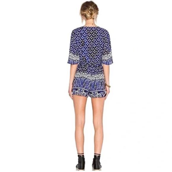 Lovers + Friends Isabelle Romper in Royal Scarf Size Small - Picture 2 of 9